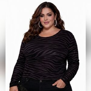 Black Zebra Pattern Mesh Top Glam, Y2K, Trendy.